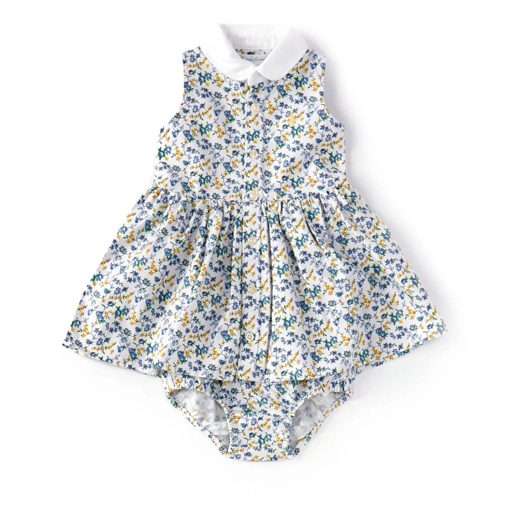Ralph‎ Lauren Floral Cotton Shirtdress and Bloomer Size 24 Months